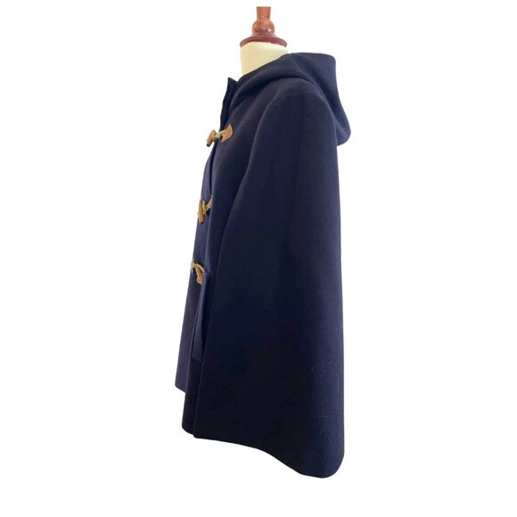 J CREW Toggle Closure Wool Cashmere Cape Coat Dark Navy in Size S/M - Picture 5 of 9